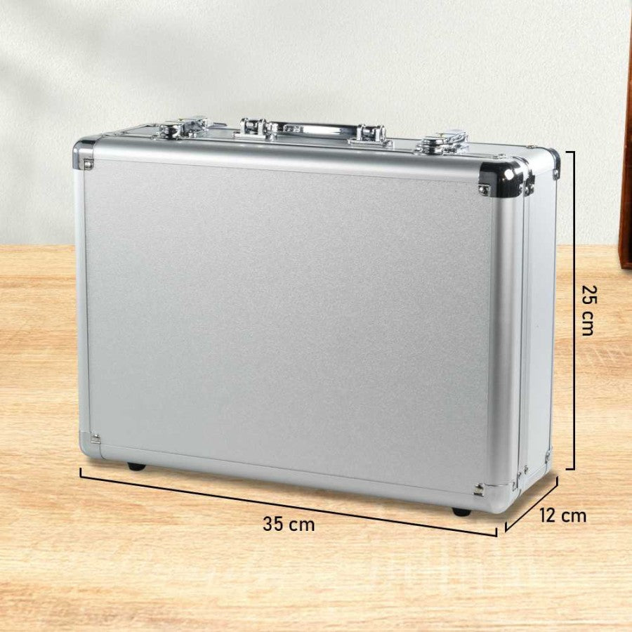 Koper Portable Multifungsi Alumunium Safety Tool Box with Key Precut Foam Case