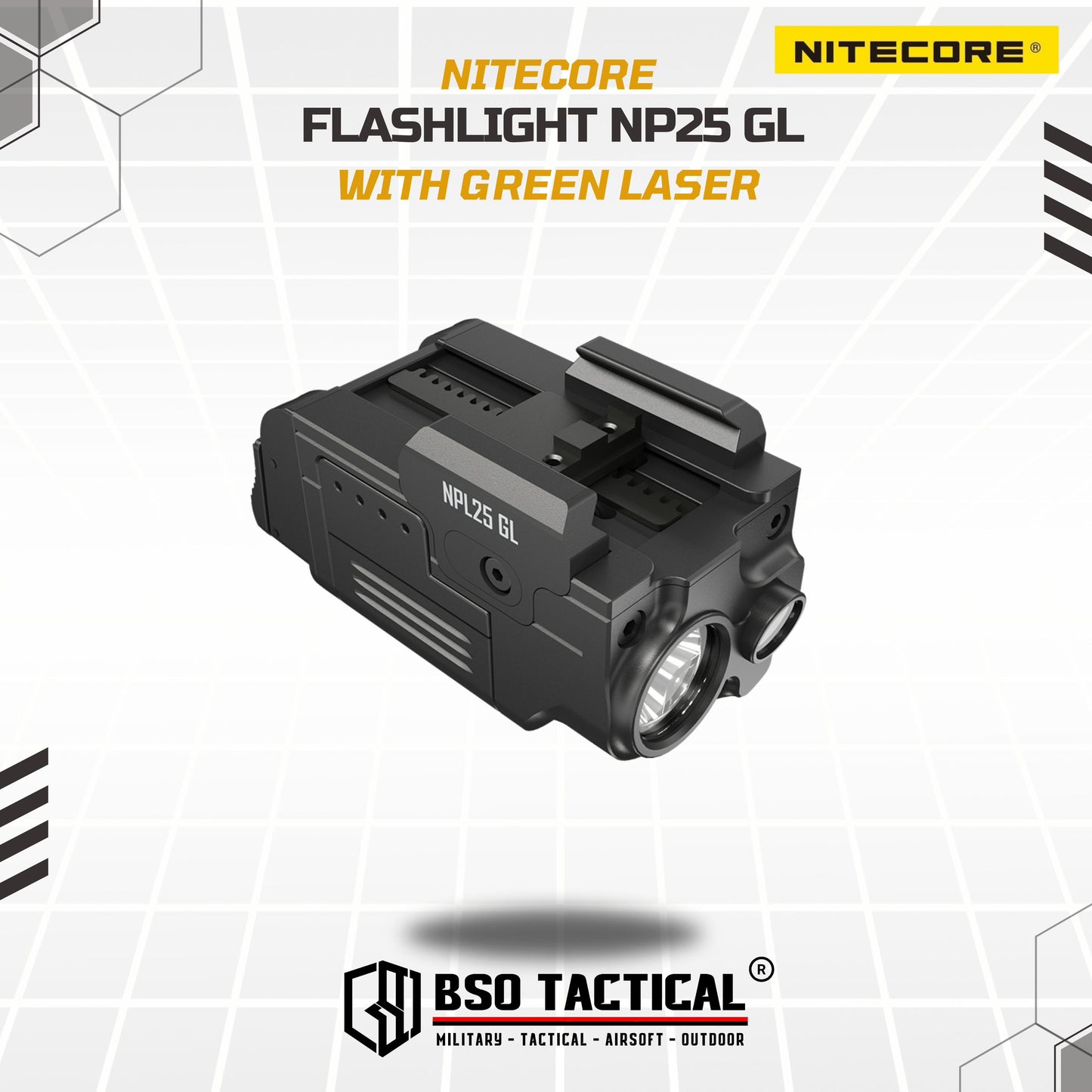 NITECORE NPL25 GL Green Laser Tactical Compact Flashlight 900LM Green Laser ORIGINAL