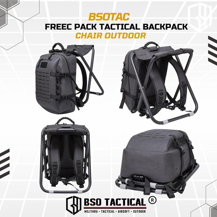 Freec Pack Tactical Outdoor Backpack Chair Camping Hiking Bag Molle