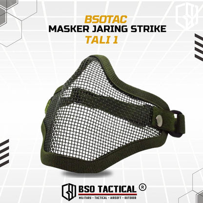 Masker Jaring Strike Style Metal Wire Half Mesh Mask Face Protection