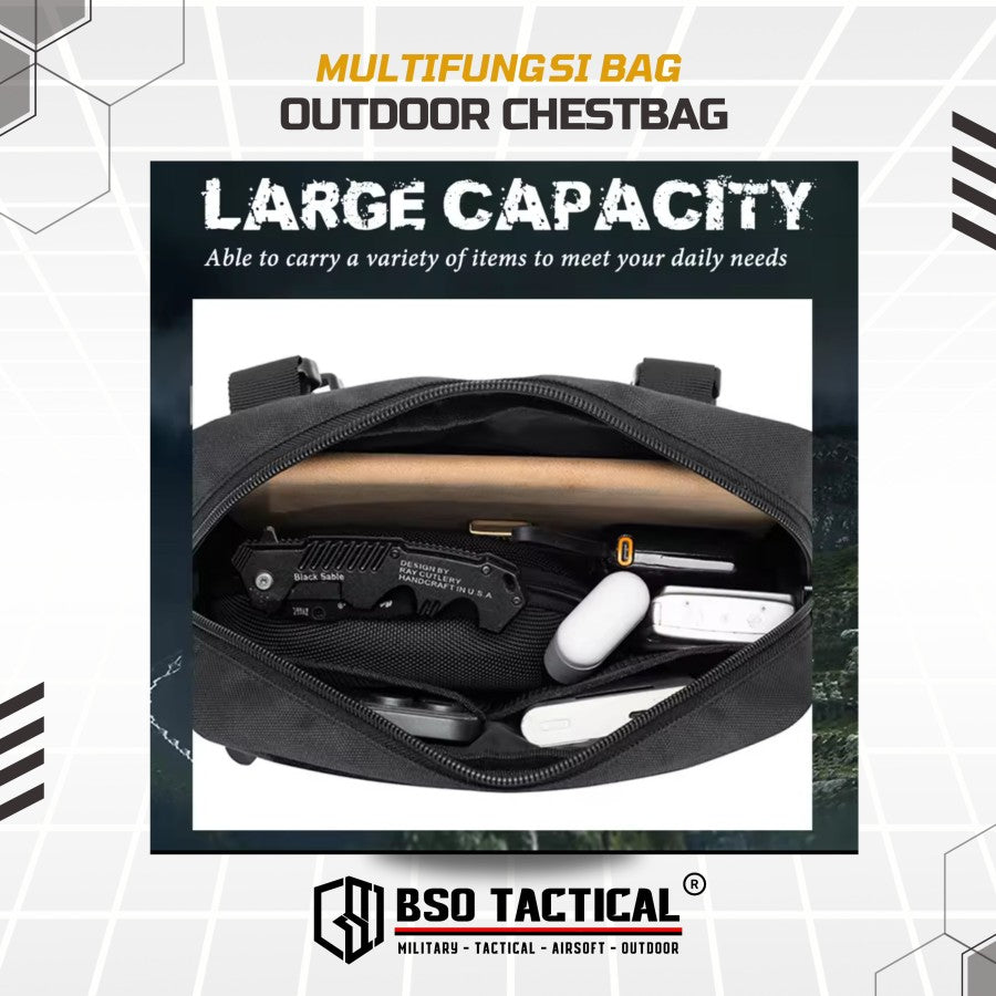 Tas Dada Tactical Chest Bag Multifungdi EDC Fishing Cycling Outdoor Multi Strap Portable