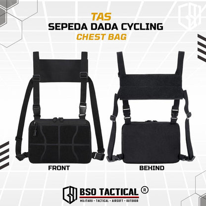 Tas Sepeda Dada Outdoor Cycling Chest Bag Tactical Chest Rig Bag Gym Hyrox Fitnes 600D Nylon Durable Adjustable