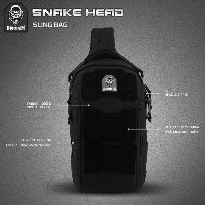 Tas Tactical Sling Bag Durhaim Snake Head Outdoor Daily EDC Bag - ORIGINAL