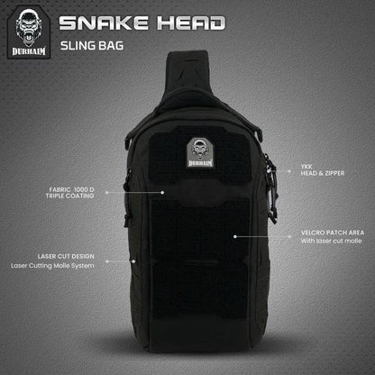 Tas Tactical Sling Bag Durhaim Snake Head Outdoor Daily EDC Bag - ORIGINAL