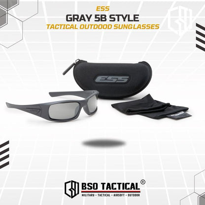 Kacamata Tactical ESS 5B Outdoor Goggle Sunglasses Sport - Grey
