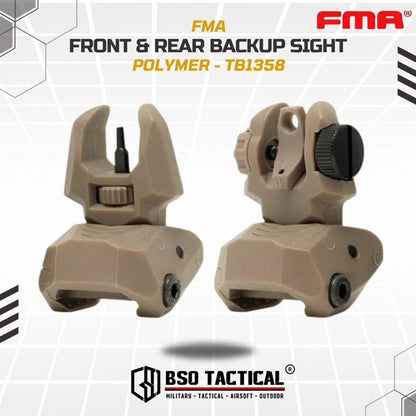 Pisir Lipat FMA Front Rear Backup Sight Polymer Picatinny 20mm TB1358