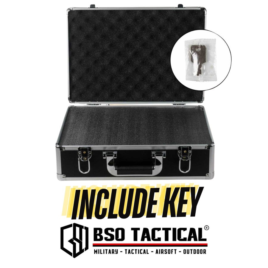 Koper Portable Multifungsi Alumunium Safety Tool Box with Key Precut Foam Case