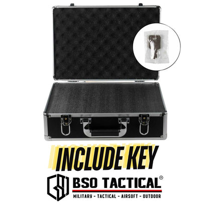 Koper Portable Multifungsi Alumunium Safety Tool Box with Key Precut Foam Case