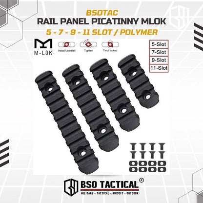 Rail Panel Picatinny MLOK 4 Set 5/9/7/11 Slot Polymer for Handguard RIS Accesories Flashlight Laser