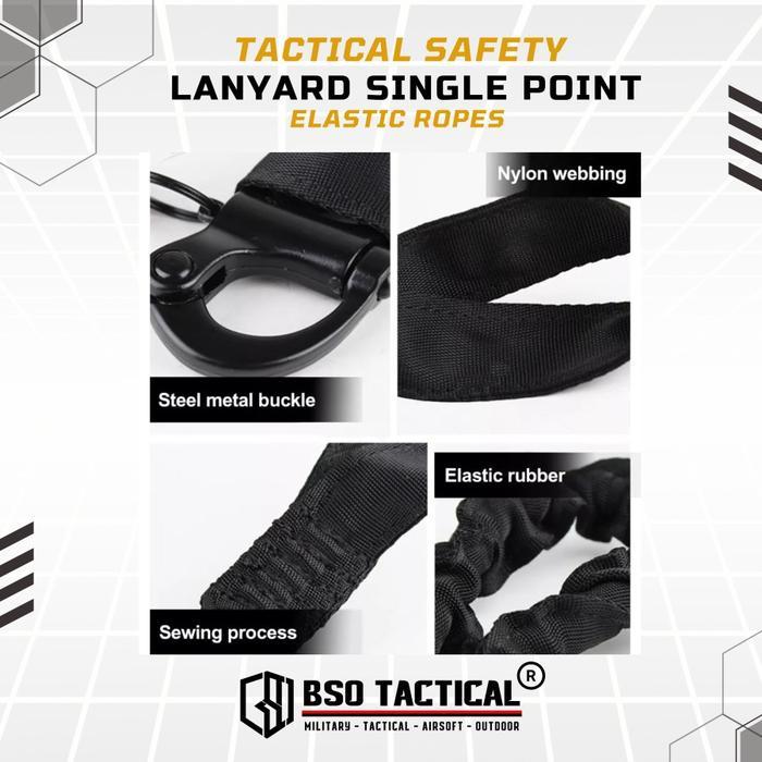 Tactical Safety Lanyard Single Point Outdoor Tali Elastic Ropes