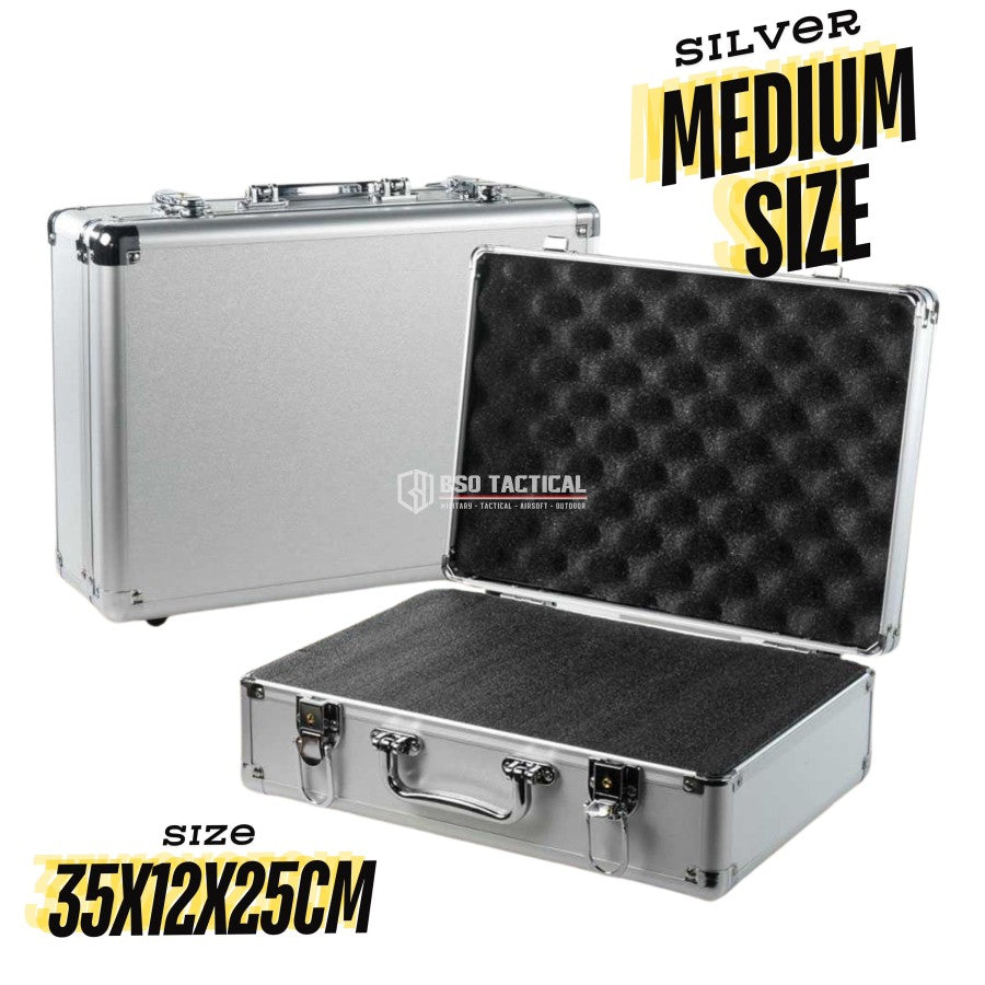Koper Portable Multifungsi Alumunium Safety Tool Box with Key Precut Foam Case