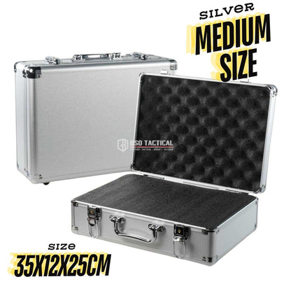 Koper Portable Multifungsi Alumunium Safety Tool Box with Key Precut Foam Case