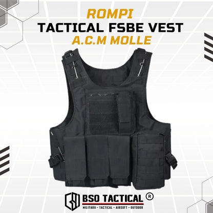 Rompi Outdoor FSBE Molle Outdoor Vest Body Protection with Pouch for Outdoor Gym Hyrox Fitness Olahraga Luar Ruangan Sport