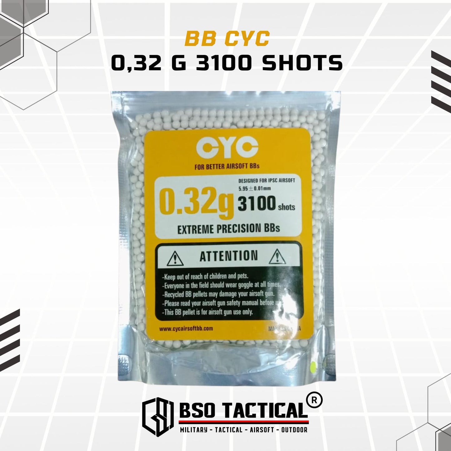 BB CYC 0.32 g / 0,32 g 3100 Shots For Airsoft - ORIGINAL
