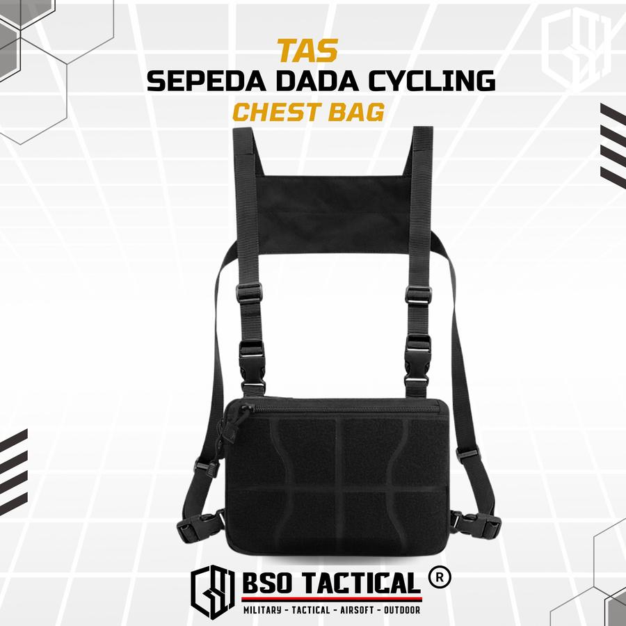 Tas Sepeda Dada Outdoor Cycling Chest Bag Tactical Chest Rig Bag Gym Hyrox Fitnes 600D Nylon Durable Adjustable