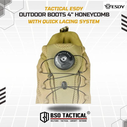 Sepatu Tactical Outdoor Esdy 4 Inch Honeycomb with Quick Lacing System