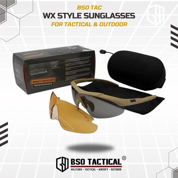 Kacamata WX Tactical Series Outdoor Eyewear Sunglasses 3 Lens