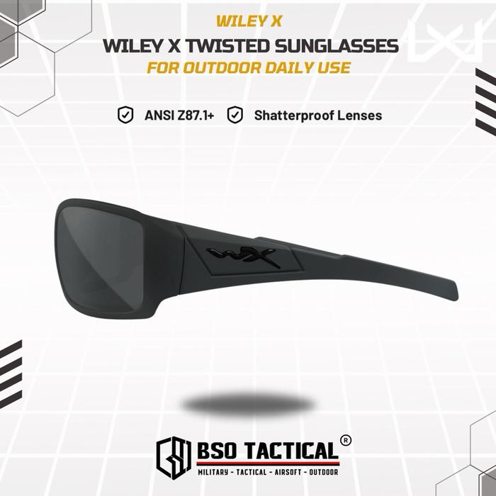 Kacamata Olahraga Outdoor Wiley X Twisted Riding Casual Sunglasses Matte Black Smoke Lens ORIGINAL