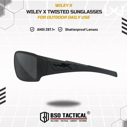 Kacamata Olahraga Outdoor Wiley X Twisted Riding Casual Sunglasses Matte Black Smoke Lens ORIGINAL