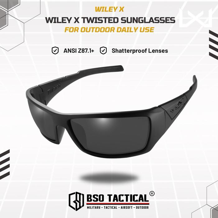 Kacamata Olahraga Outdoor Wiley X Twisted Riding Casual Sunglasses Matte Black Smoke Lens ORIGINAL