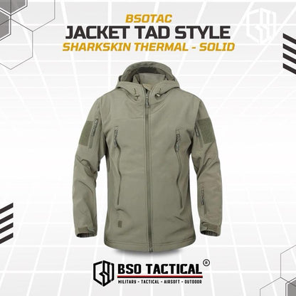 Jacket TAD Style Sharkskin Outdoor Thermal Waterproof Zipper Light Unisex Bahan Softshell Polar Windproof Jacket Hangat Angin Tahan Air