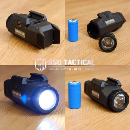Senter Tactical INF APL Compact LED Flashlight 200 Lumens 20-22mm Picatinny FREE BATTERY CR123 Rechargeable