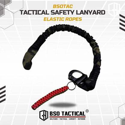Tactical Safety Lanyard Single Point Outdoor Tali Elastic Ropes