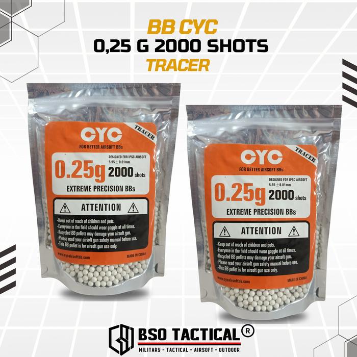 BB CYC 6mm Tracer 0.25 g / 0,25 g 2000 Shots Glow In The Dark Original