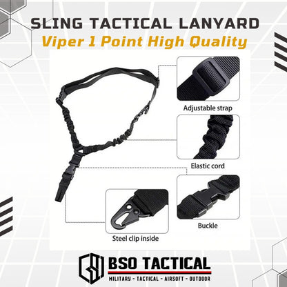 Sling Tactical Lanyard Viper 1 Point Strap Adjustable Metal Hook