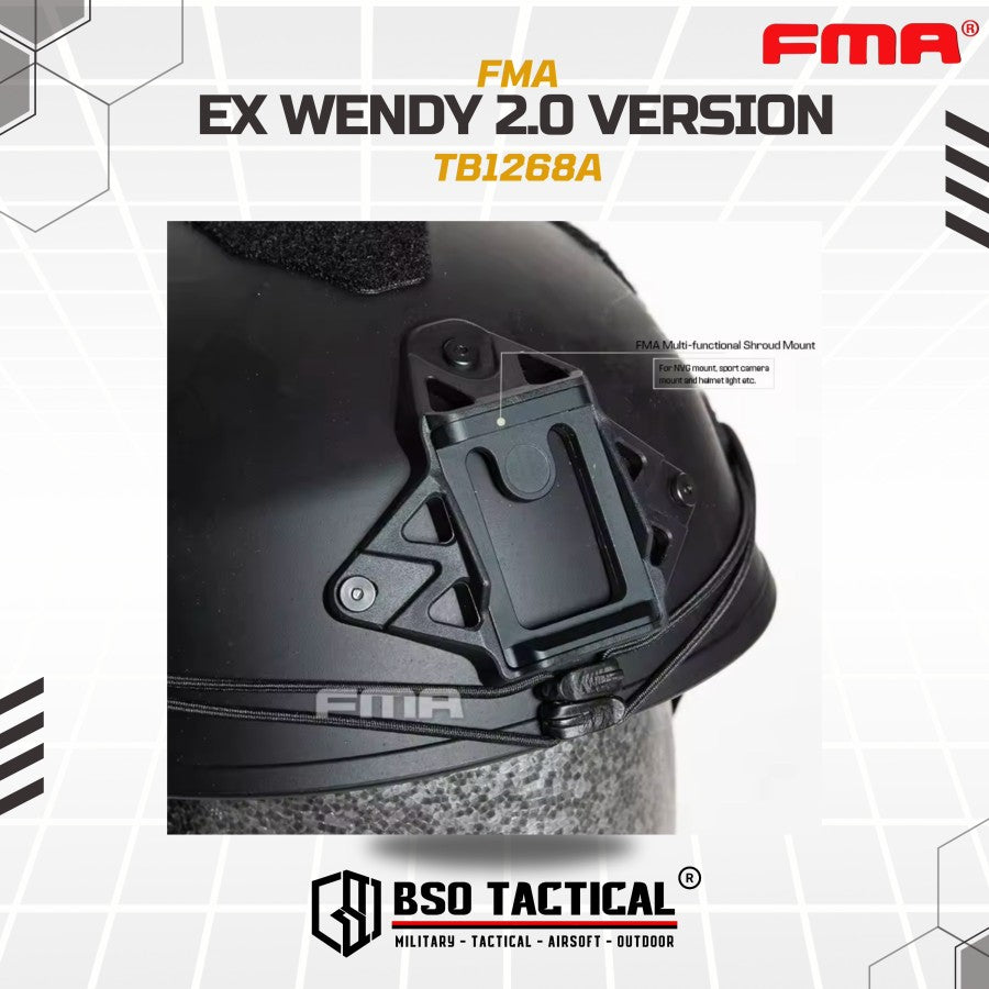 FMA Helmet EX Wendy TWF 2.0 Rail Thick Version Olahraga Outdoor Multifungsi