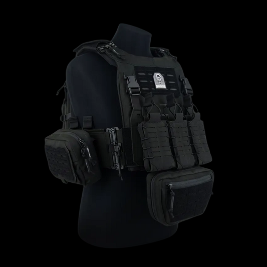 Durhaim Black Chitto Mark II Plate Carrier Tactical Vest Full Set Rompi Outdoor - ORIGINAL