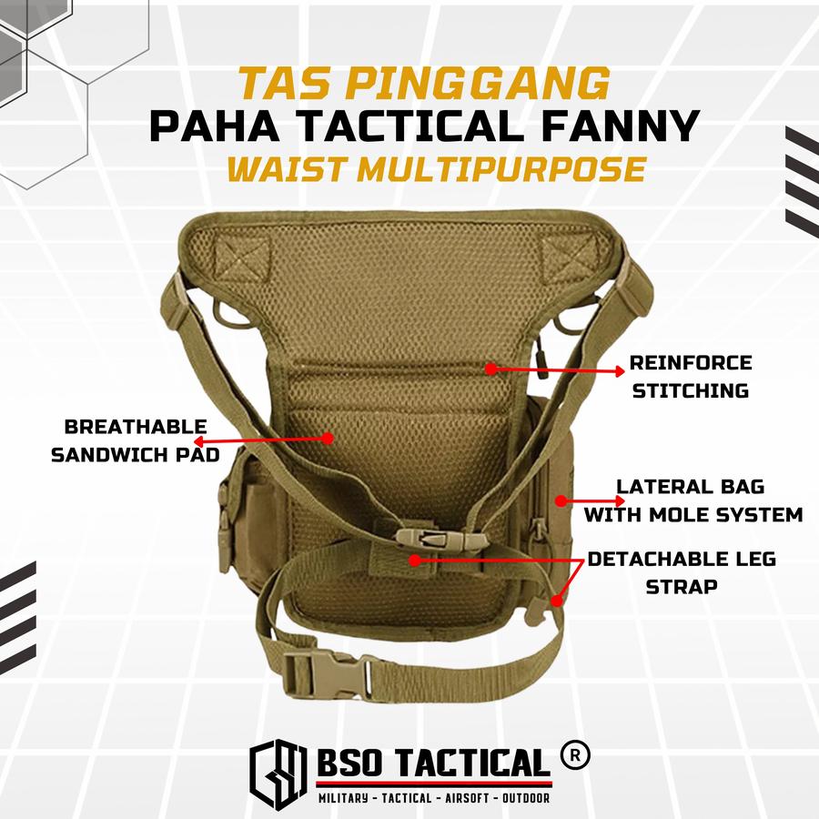 Tas Pinggang Paha Tactical Fanny Waist Multipurpose Outdoor Bag