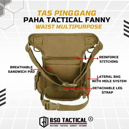 Tas Pinggang Paha Tactical Fanny Waist Multipurpose Outdoor Bag