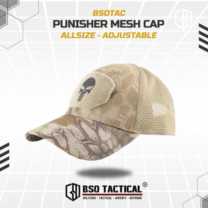 Topi Velkro Punisher Tactical Outdoor Mesh Hat Ripstop Allsize