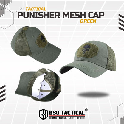 Topi Velkro Punisher Tactical Outdoor Mesh Hat Ripstop Allsize