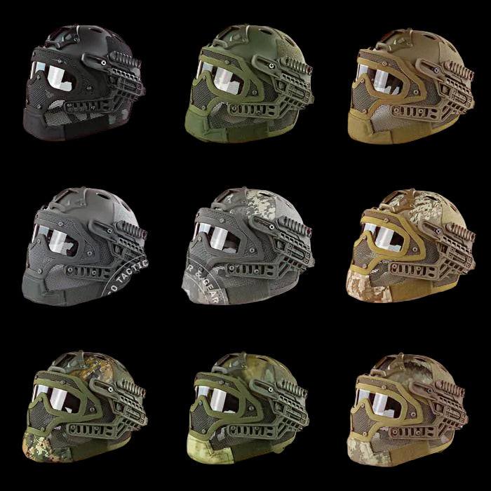 Helm Tactical Emerson G4 Full Gear Face Protection Mask Goggle Ori
