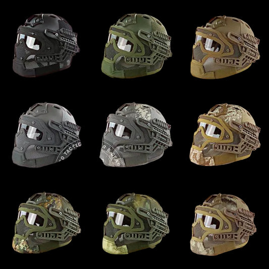 Helm Tactical Emerson G4 Full Gear Face Protection Mask Goggle Ori