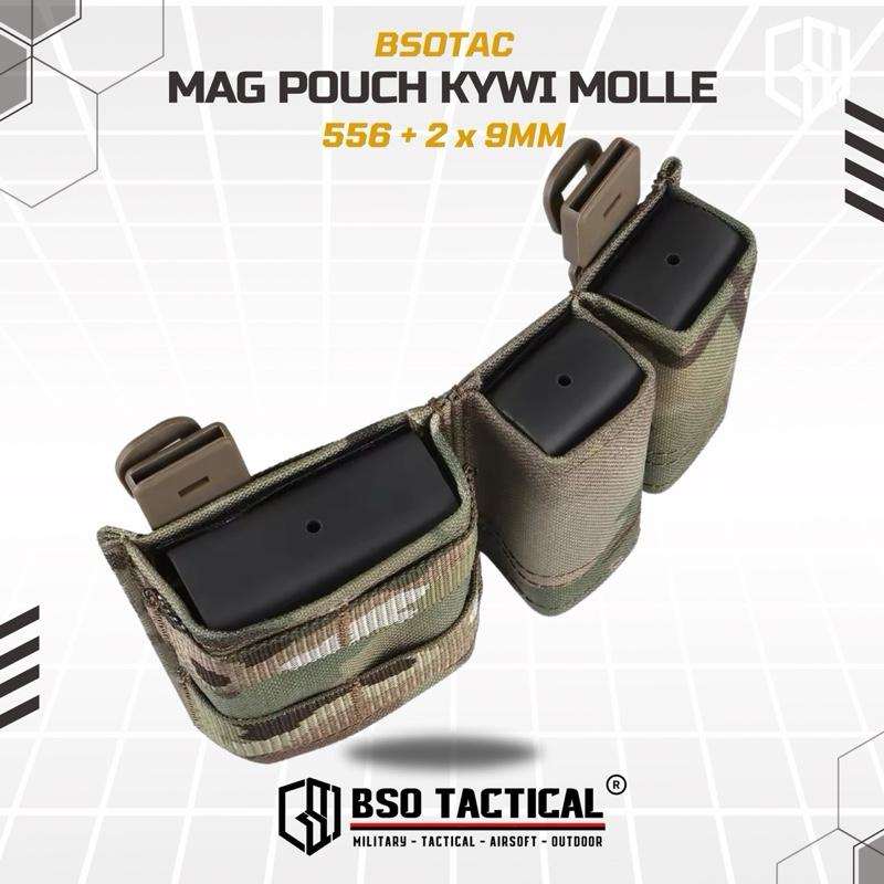 WoSport Kywi 3 Slot MG Pouch Double 9mm Single 556 Molle untuk Ikat Pinggang Tas Rompi Backpack Molle Multifungsi