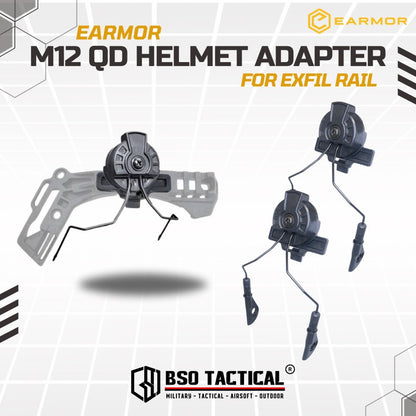 Earmor M12 QD Hearing Protection Adapter Rail for TW 3.0 Exfil Helmet