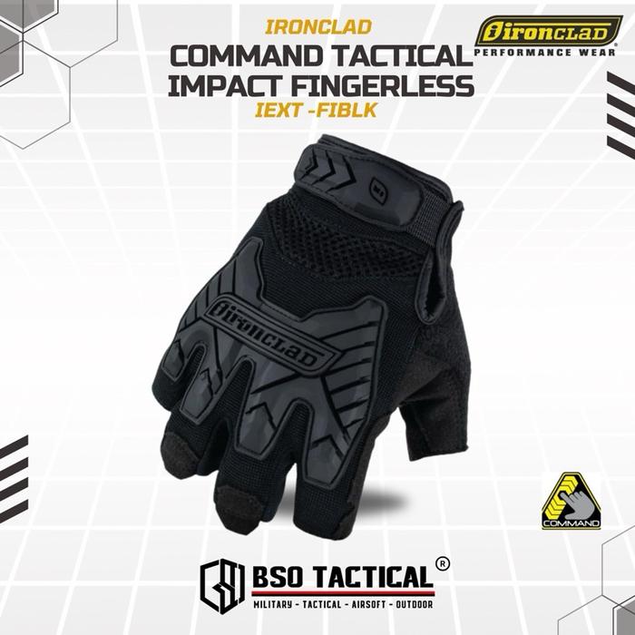 Sarung Tangan Ironclad Command Tactical Fingerless Impact IEXT FIBLK