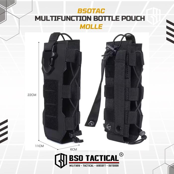 Tactical Water Bottle Pouch Molle Multifungsi Universal HT Pouches Outdoor Hiking Camping