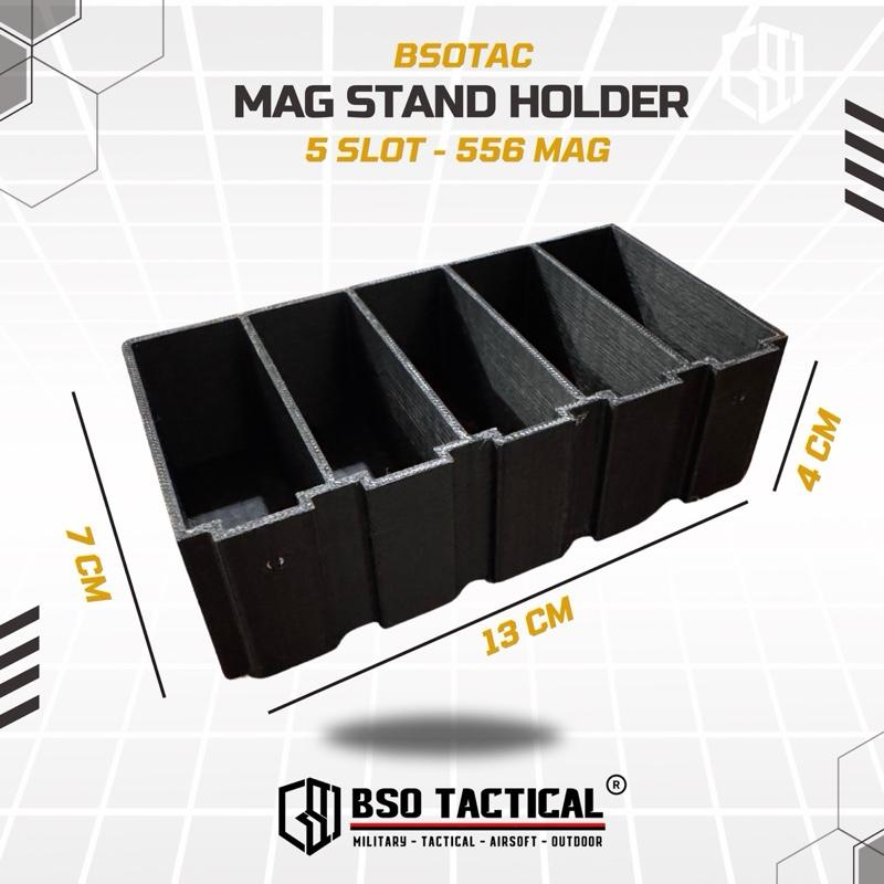 BSOTAC Tactical Mag Stand Holder 5 Slot for 556 AR15 M4 Storage Organizer Outdoor