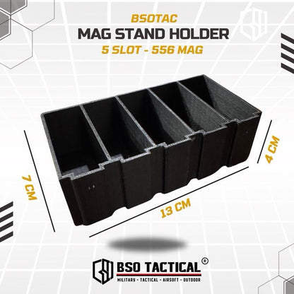 BSOTAC Tactical Mag Stand Holder 5 Slot for 556 AR15 M4 Storage Organizer Outdoor