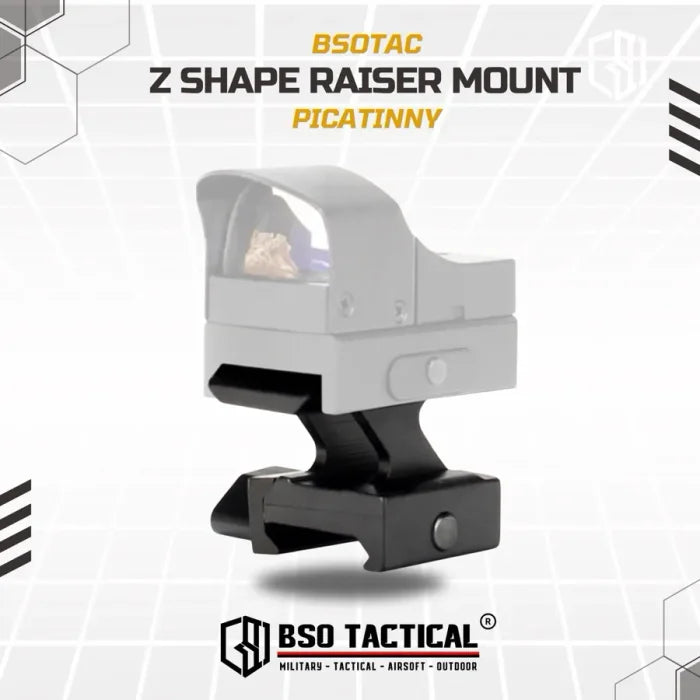 Riser Mount Z Shape 3 Slot Picatinny Metal Peninggi Rail Tactical for Optic Laser Flashlight