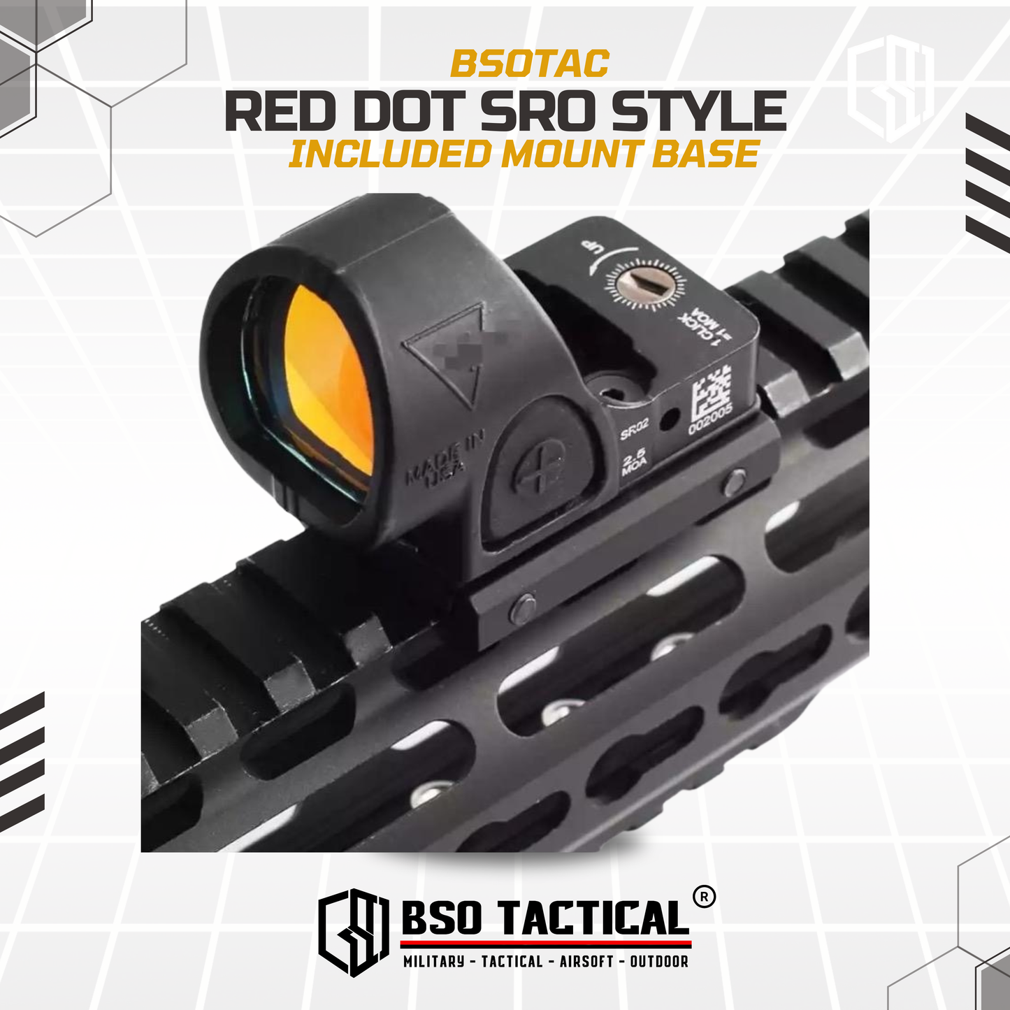 SRO Style Tactical Mini Red Dot Scope Sight with GL Mount Base & Picatinny Mount