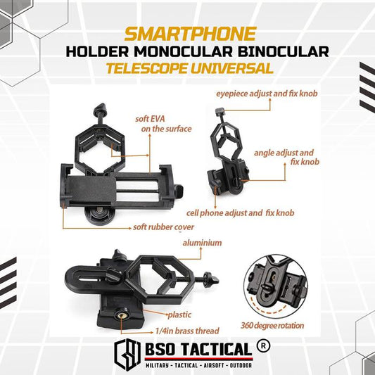 Smartphone Holder Monocular Binocular Telescope Universal Import Alat Penyangga Teropong Camping