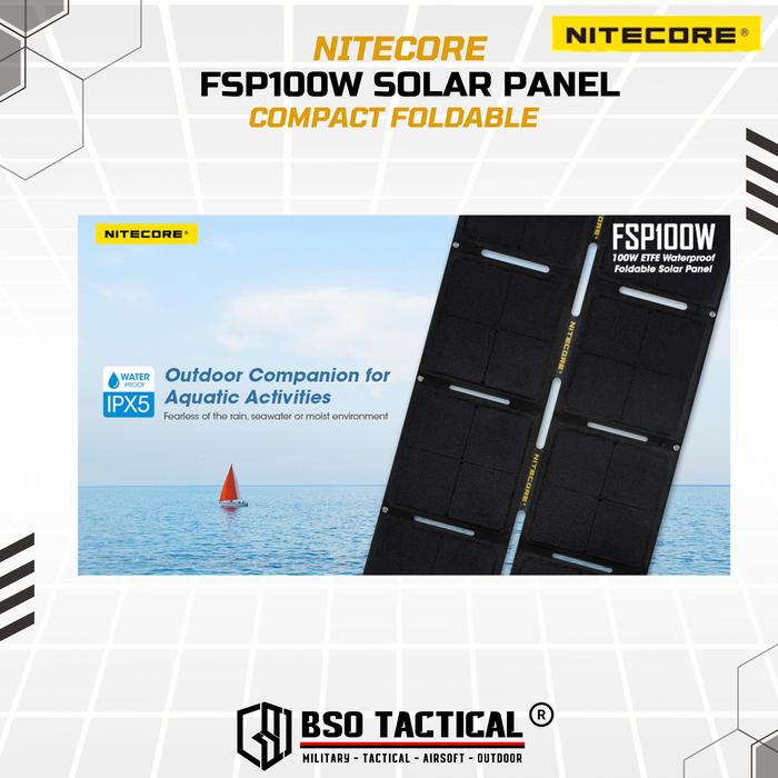 NITECORE FSP100 Solar Panel Portable Foldable High Efficiency 100W IPX5