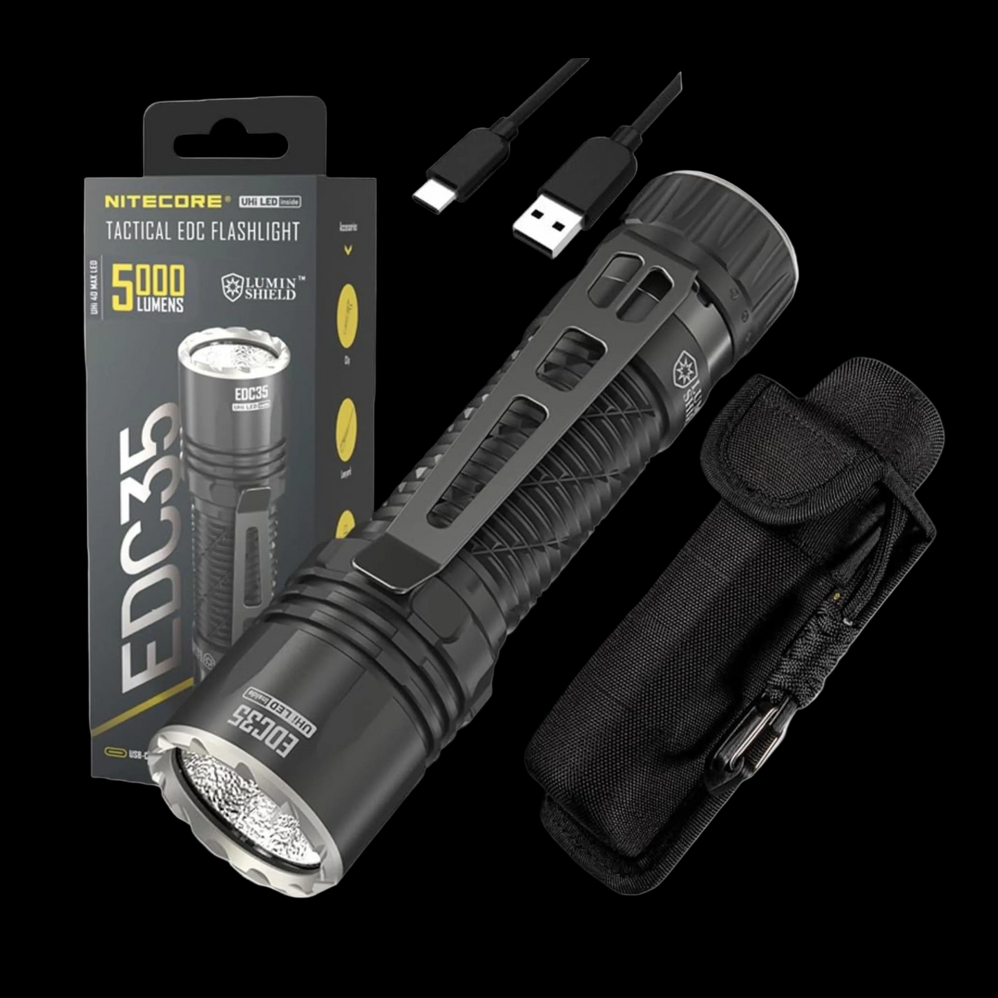 NITECORE Senter EDC35 LED Tactical EDC Flashlight UHi 40 IP68 5000 Lumens Outdoor Flashlight