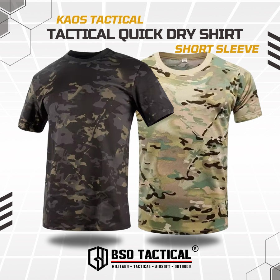 Kaos Tactical Quickdry Short Sleeve Outdoor Tshirt Casual Polyester Pria Shirt Pendek Sport