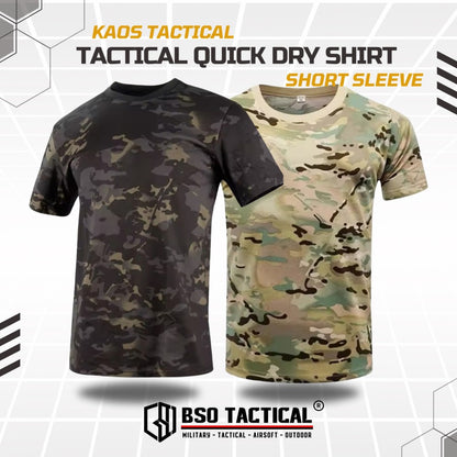 Kaos Tactical Quickdry Short Sleeve Outdoor Tshirt Casual Polyester Pria Shirt Pendek Sport